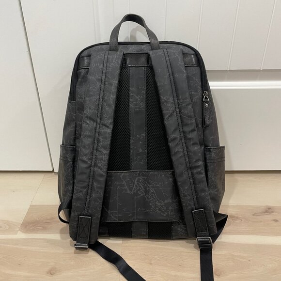 Patricia Nash Coated Linen Canvas Karina Backpack Black Map - Picture 8 of 16